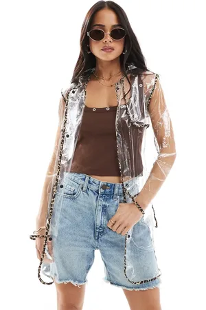 Brave Soul Festival - Gennemsigtig regnjakke med detaljer med leopardprint