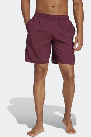 adidas CLX - Rødbrune og ensfarvede badeshorts i klassisk længde