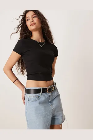 Gina Tricot Top med korte ærmer i slim fit