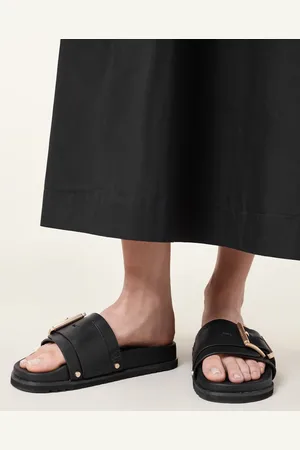 AllSaints Ellie - Sorte sliders med nitter i læder