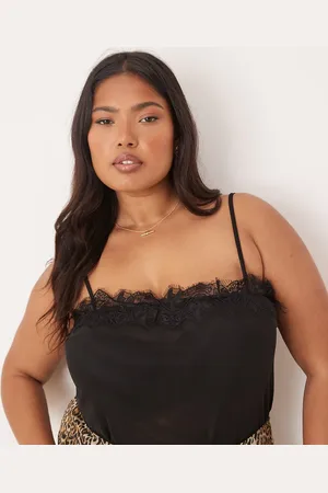 ASOS ASOS DESIGN Curve - bodystocking med blondekanter i mesh