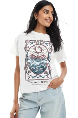 Pull&Bear T-shirt med landskabsgrafik