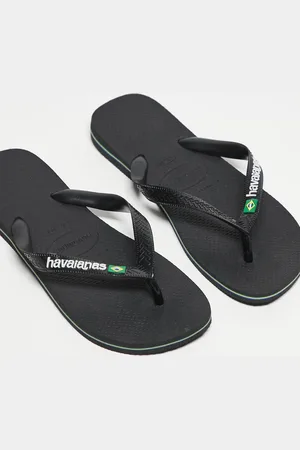 Havaianas Unisex - Sorte klipklappere med brasiliansk logoprint