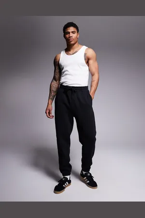 ASOS Sorte premium kraftige tapered joggingbukser 400 gsm