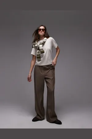 Topshop Bobbi - Chokoladebrune joggingbukser i bokserstil-Neutral