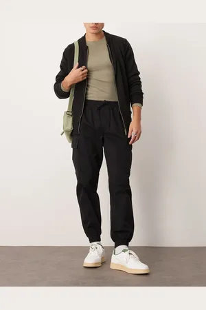 New Look Sorte cargo bukser med manchet