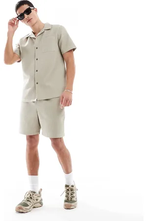 New Look Shorts med vaffeltekstur - Del af sæt-Brun