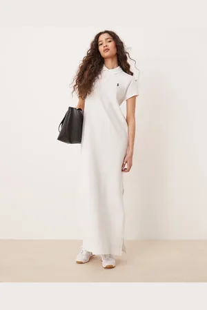 Ralph Lauren T-shirt-maxikjole med polokrave og sideslids