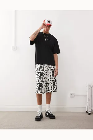 COLLUSION Afslappede skater-shorts i jersey med koprint