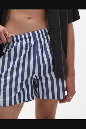 ARKET Blå- og hvidstribede badeshorts-Multifarvet