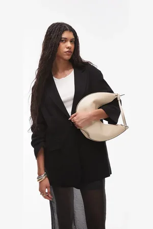 Topshop Oversized løstsiddende blazer i hør