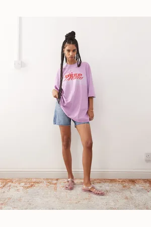 Weekday Og lilla T-shirt i oversized pasform med grafisk "Deep Dreams"-print