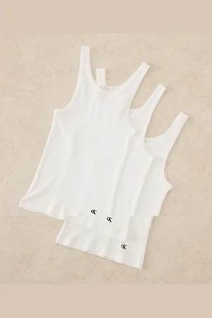 Calvin Klein Pakke med 3 hvide toppe med dyb, rund hals