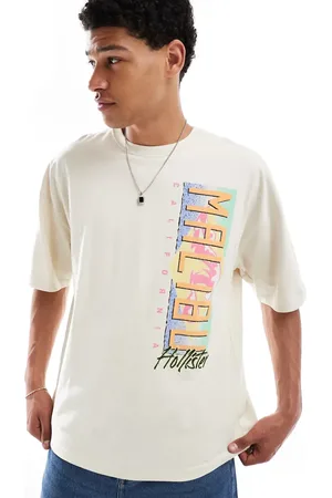 Hollister Cremehvid poset T-shirt med motivdetalje-Neutral