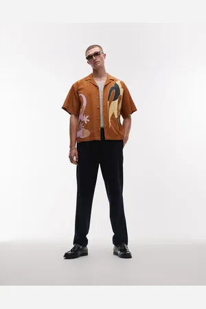 Topman Tapered bukser i bæk-og-bølge-stof