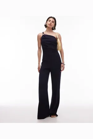 MANGO Marineblå jumpsuit med oneshoulder-snit og ringdetalje
