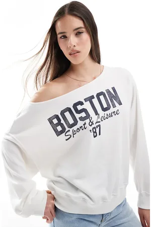Hollister Offshoulder-sweatshirt med grafik
