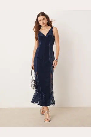 ASOS Cami-midikjole med blondebroderier i velour