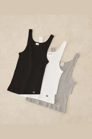 Calvin Klein Pakke med 3 toppe med dyb, rund hals i -Multifarvet