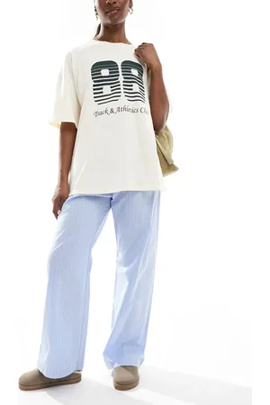 Cotton On Cotton On - Lyseblå pyjamasbukser med boksershorts-snit og striber i boyfriend-pasform