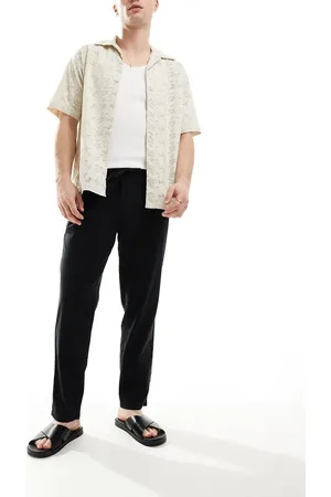 JACK & JONES Sorte smalle tapered bukser med løbesnor