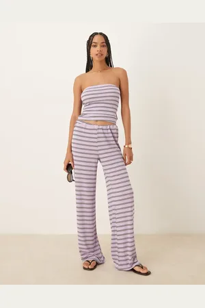 ASOS Bukser med vide ben og striber - Del af sæt