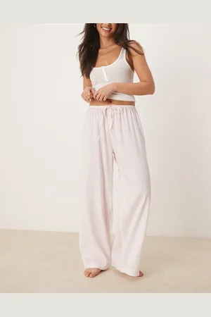 Luna Babylyserøde oversized pyjamasbukser med striber