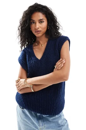 ASOS Tanktop i plysset garn med V-hals