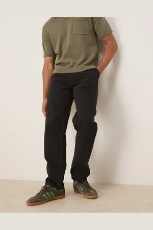 ASOS Sorte chinos med lige ben og plisseringer
