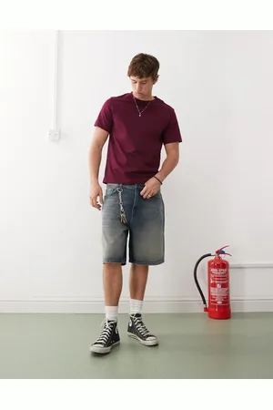 Weekday Galaxy - Posede denimshorts i falmet mørkeblå vask