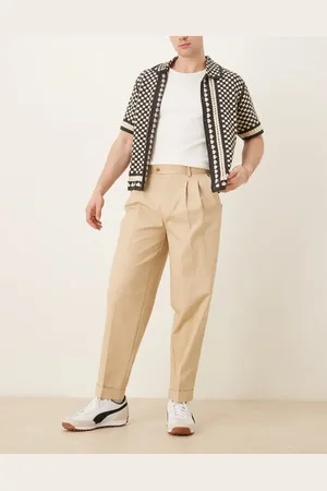 ASOS Elegante oversized tapered chinos i bomuld-Neutral