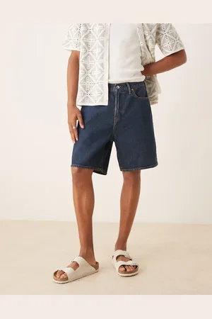 Abercrombie & Fitch Indigoblå løstsiddende shorts i denim