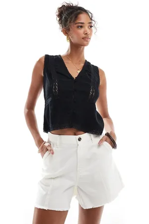 ASOS Vasket cremehvide shorts med A-form-Multifarvet