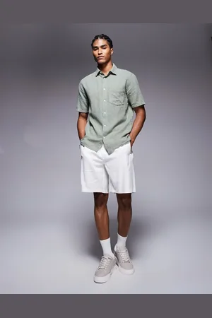 Bershka Hvide shorts i hørblanding