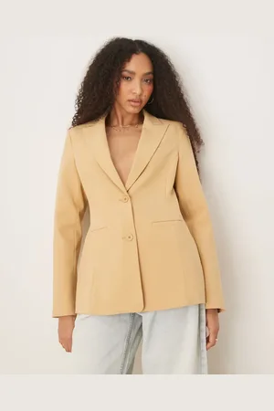 ASOS Karamelfarvet blazer med indsyet talje-Neutral