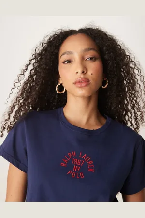Ralph Lauren Marineblå smal T-shirt med logo på brystet