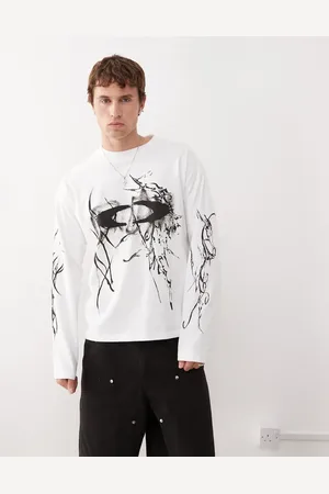 Weekday Great - T-shirt med lange ærmer og grafik i firkantet pasform