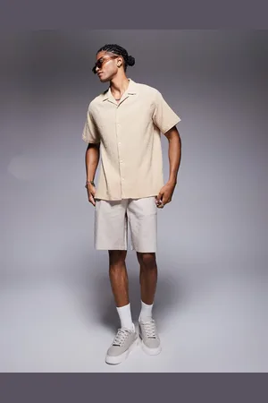Bershka Beige shorts i hørblanding