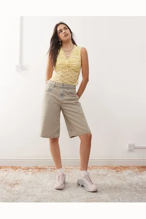 Reclaimed Tanktop med blonder og bindedetalje-Lyserød