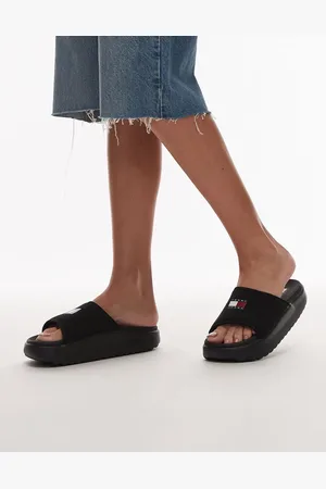 Tommy Hilfiger Sorte komfortable sliders til poolen