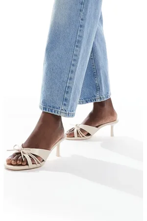 Stradivarius Beige mules med sløjfedetalje-Neutral