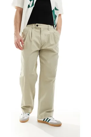 JACK & JONES Bill - Beige bukser med vide ben og læg-Neutral
