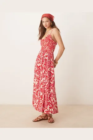 Free People Sweet Nothings - Rød midikjole med print