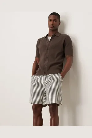 ASOS Ecru og marineblå og korte shorts med vide ben og striber