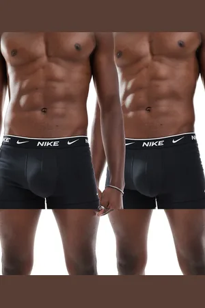 Nike Everyday Cotton Stretch - Sorte og marineblå boksershorts i pakke med 2 par