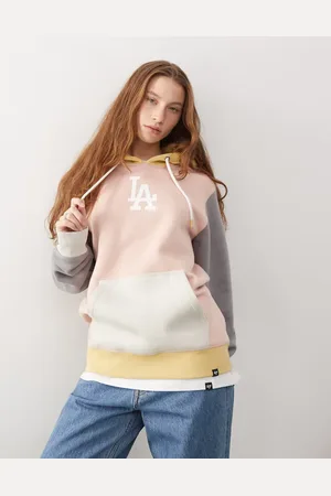 47 Brand Beige hættetrøje med flere farver i kontrast og LA Dodgers-motiv-Neutral