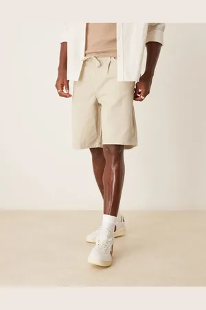 ASOS Mellemlange shorts med brede ben og bindebånd foran-Grå