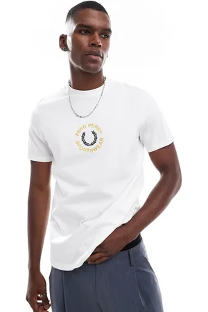Fred Perry Hvid T-shirt med sportstøjsgrafik