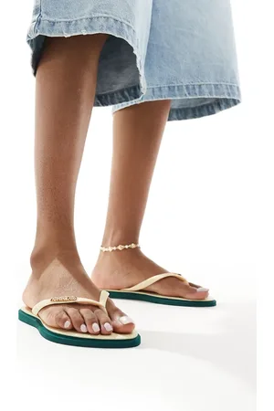 Havaianas Pantanalgrønne spidse klipklappere med smalle stropper