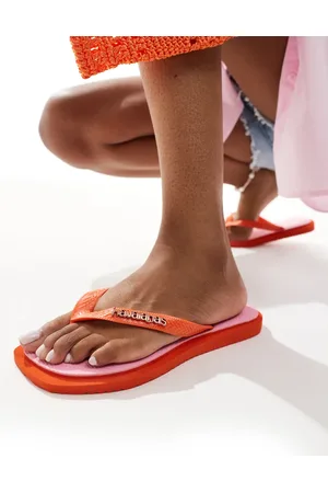 Havaianas Lyserøde og orange klipklappere med firkantet snude